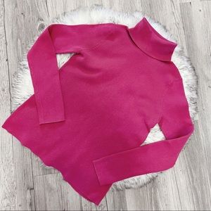 old navy red pink ribbed turtleneck sweater